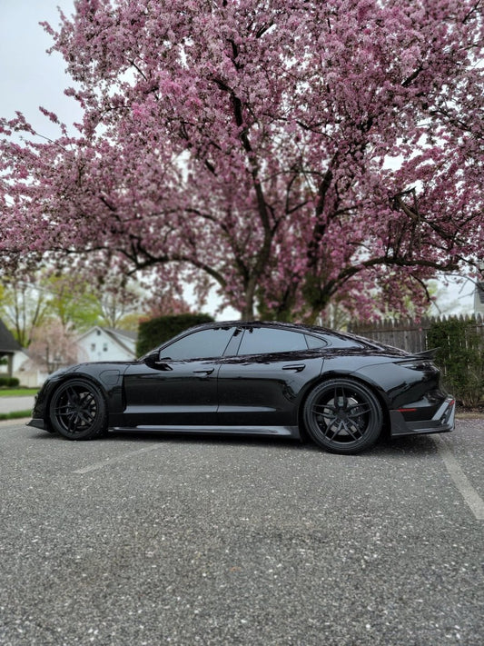 Porsche Taycan 9J1 Sedan RWD/4S/GTS/Turbo/Turbo S 2020-ON with Aftermarket Parts - Vacuumed Carbon & FPR Rear Spoiler from CMST Tuning