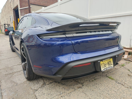 Porsche Taycan 9J1 Sedan RWD/4S/GTS/Turbo/Turbo S 2020-ON with Aftermarket Parts - Vacuumed Carbon & FPR Rear Spoiler from CMST Tuning