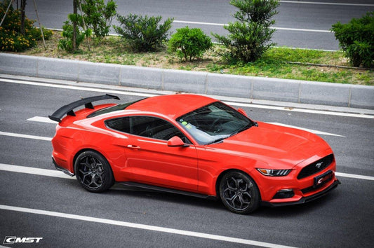 Ford Mustang GT 5.0 Mach1 Bullitt V6 3.6 Ecoboost 2.3 S550.1 S550.2 2015-2023 with Aftermarket Parts - V2 Style Rear Wing Carbon Fiber / FRP from CMST Tuning