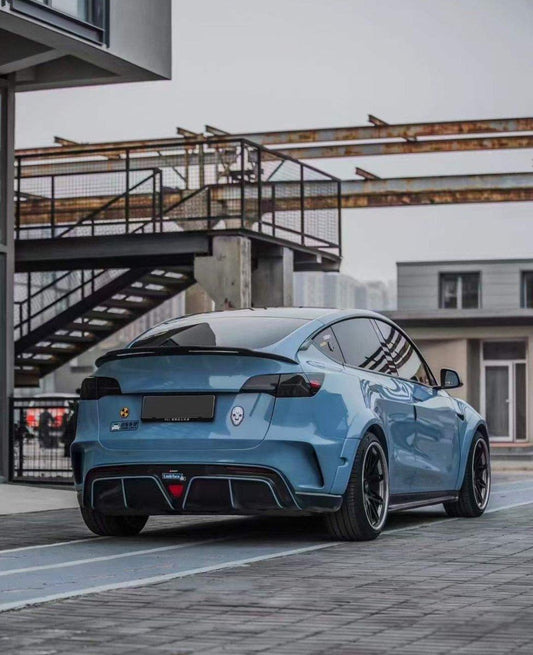 Tesla Model Y Performance AWD Long Range RWD Standard 2020-ON with Aftermarket Parts - V1 Style Rear Trunk Spoiler Carbon Fiber / FRP from CMST Tuning