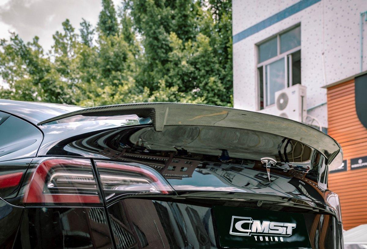 Model Y Performance Rear Spoiler Tesla Model Y Performance AWD Aftermarket Parts - CMST Tuning Rear ...