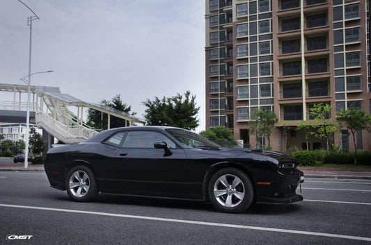 Dodge Challenger Hellcat T/A Scat Pack 392 SRT R/T SXT SE 2008-2023 (suitable for narrowbody, widebody requires slight modification to corners) with Aftermarket Parts - Side Skirts Carbon Fiber / FRP from CMST Tuning
