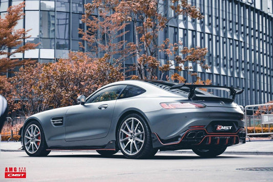 Mercedes Benz AMG GT GTS C190 2016-2019 with Aftermarket Parts - Vacuumed Carbon & FRP Side Skirts from CMST Tuning