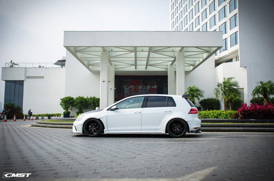 Volkswagen Golf R GTI Base MK7 MK7.5 2015-2021 (designed to be installed together with CMST widebody wheel arches) with Aftermarket Parts - Widebody Style Side Skirts Carbon Fiber / FRP from CMST Tuning