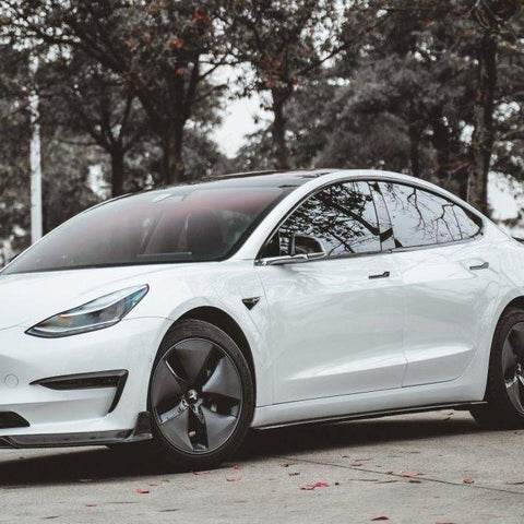 Tesla Model 3 Performance Long Range Standard Base 2017-2023 with Aftermarket Parts - V1 Style Side Skirts Carbon Fiber / FRP from CMST Tuning