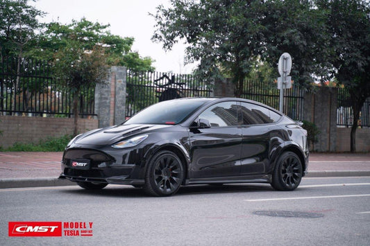 Tesla Model Y Performance AWD Long Range RWD Standard 2020-ON with Aftermarket Parts -V1 Style Side Skirts Carbon Fiber / FRP from CMST Tuning