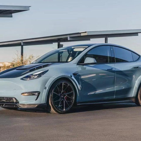 Tesla Model Y Performance AWD Long Range RWD Standard 2020-ON with Aftermarket Parts -V1 Style Side Skirts Carbon Fiber / FRP from CMST Tuning