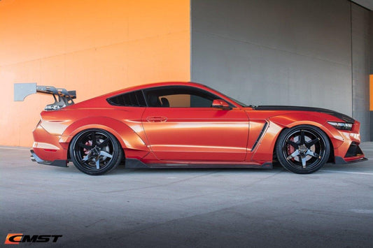 Ford Mustang GT 5.0 Mach1 Bullitt V6 3.6 Ecoboost 2.3 S550.1 S550.2 2015-2023 with Aftermarket Parts - V3 Extreme GT Style Rear Wing Carbon Fiber / FRP from CMST Tuning