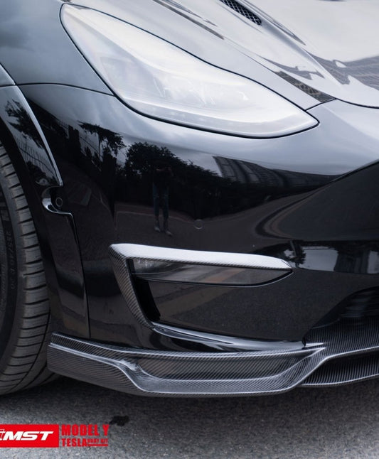 Tesla Model Y Performance AWD Long Range RWD Standard 2020-ON with Aftermarket Parts - V1 Style Upper Valences Carbon Fiber / FRP from CMST Tuning