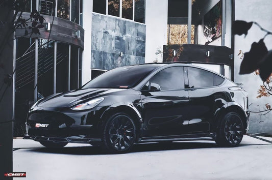 Tesla Model Y Performance AWD Long Range RWD Standard 2020-ON with Aftermarket Parts - V1 Style Upper Valences Carbon Fiber / FRP from CMST Tuning