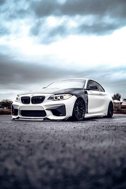 BMW F87 M2 M2C 2016-2021 with Aftermarket Parts - Vacuumed Carbon Vented Fenders from CMST Tuning
