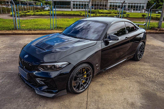 BMW F87 M2 M2C 2016-2021 with Aftermarket Parts - Vacuumed Carbon Vented Fenders from CMST Tuning
