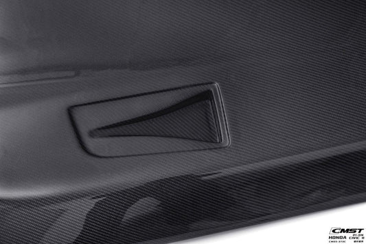 Honda Civic 11th Gen FE1 FE2 FE4 2022-ON with Aftermarket Parts - V1 Vented Style Hood Bonnet Carbon Fiber / FRP from CMST Tuning