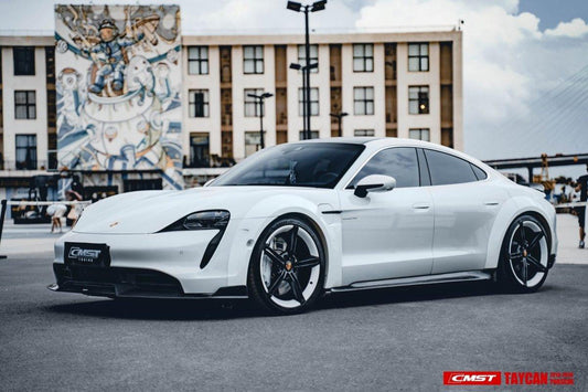 Porsche Taycan 9J1 Sedan RWD/4S/GTS/Turbo/Turbo S 2020-ON with Aftermarket Parts - Widebody Wheel Arches Carbon Fiber / FRP from CMST Tuning