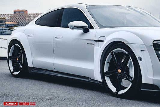 Porsche Taycan 9J1 Sedan RWD/4S/GTS/Turbo/Turbo S 2020-ON with Aftermarket Parts - Widebody Wheel Arches Carbon Fiber / FRP from CMST Tuning