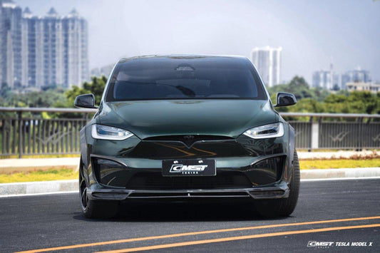 Tesla Model X Plaid Long Range Base 2022 With sensors & 2023-ON Without sensors with Aftermarket Parts - Widebody Wheel Arches Carbon Fiber / FRP from CMST Tuning
