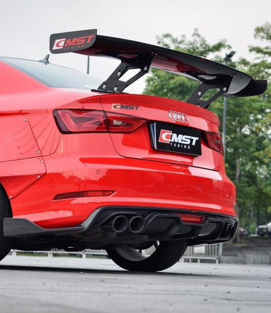 Audi RS3 S3 A3 8V/8V.5 2014 2015 2016 2017 2018 2019 2020 with Aftermarket Parts - V1 Style Rear Wing Carbon Fiber from CMST Tuning