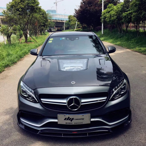 Mercedes Benz C63/C63S AMG W205 with Aftermarket Parts - Carbon Fiber FRP Hood Bonnet from CMST Tuning