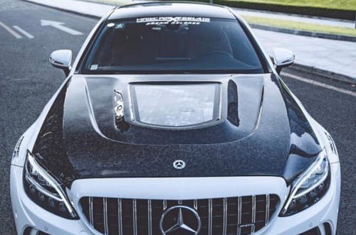  Fibre de Carbone ArrièRe Spoiler de Toit pour Mercedes Benz C  Klasse W205 C200 C260 C300 C350 C63 AMG 2015-2018,Aile SupéRieure de Voiture  Spoiler Aileron ArrièRe,Voiture Modification Accessoire