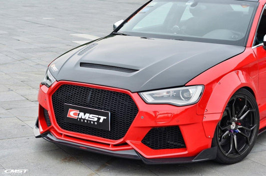 Audi S3 A3 8V 2014 2015 2016 with Aftermarket Parts -  Front Bumper & Lip Carbon Fiber / FRP from  CMST Tuning