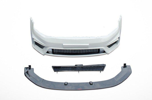 Volkswagen Golf R GTI Base MK7 2015-2018 (notch delete grill) with Aftermarket Parts - Front Bumper Set (Front Lip & Grill Included) Carbon Fiber / FRP from CMST Tuning