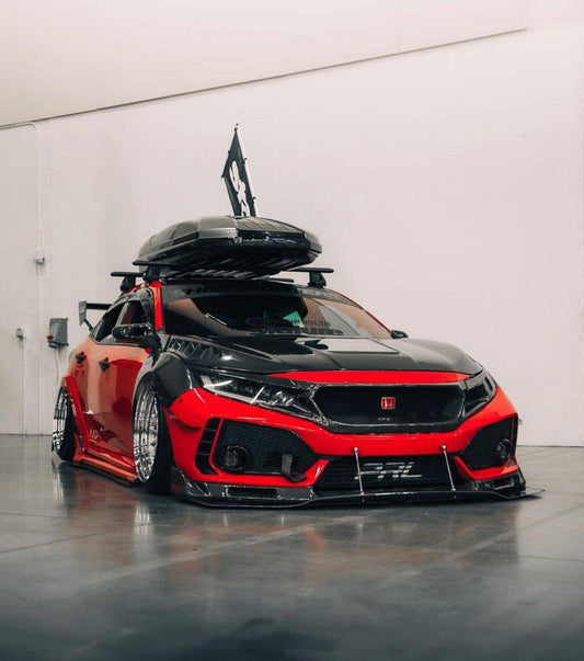Honda Civic Type-R FK8 2017-2021 with Aftermarket Parts - Front Fenders Carbon Fiber/FRP from CMST Tuning
