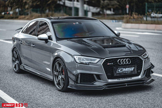 Audi RS3 S3 A3 8V / 8V.5 2014 2015 2016 2017 2018 2019 2020 with Aftermarket Parts - V3 Hood Bonnet Carbon Fiber / FRP from  CMST Tuning