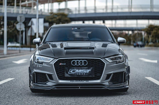 Audi RS3 S3 A3 8V / 8V.5 2014 2015 2016 2017 2018 2019 2020 with Aftermarket Parts - V3 Hood Bonnet Carbon Fiber / FRP from  CMST Tuning