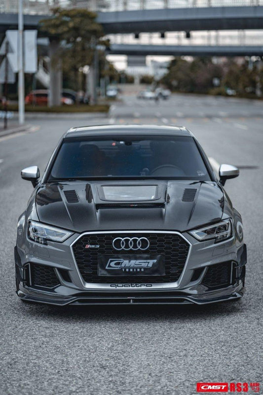 Audi RS3 S3 A3 8V / 8V.5 2014 2015 2016 2017 2018 2019 2020 with Aftermarket Parts - V3 Hood Bonnet Carbon Fiber / FRP from  CMST Tuning