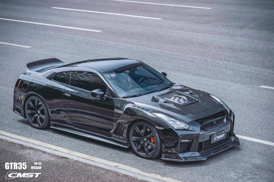 Upgrade Your Nissan GTR Nismo Black Edition Track Eidtion Premium Base 2008-2016 (for installation on 2017-2024 vehicles, 2008-2016 front bumper is recommended) with Aftermarket Parts - Tempered Clearview Glass Style Hood Bonnet Carbon Fiber / FRP from CMST Tuning
