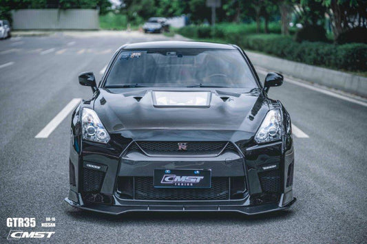 Upgrade Your Nissan GTR Nismo Black Edition Track Eidtion Premium Base 2008-2016 (for installation on 2017-2024 vehicles, 2008-2016 front bumper is recommended) with Aftermarket Parts - Tempered Clearview Glass Style Hood Bonnet Carbon Fiber / FRP from CMST Tuning
