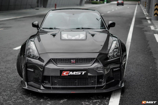 Upgrade Your Nissan GTR Nismo Black Edition Track Eidtion Premium Base 2008-2016 (for installation on 2017-2024 vehicles, 2008-2016 front bumper is recommended) with Aftermarket Parts - Tempered Clearview Glass Style Hood Bonnet Carbon Fiber / FRP from CMST Tuning
