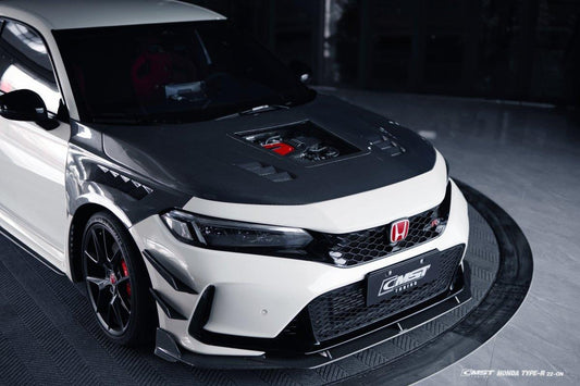 Honda Civic Type-R FL5 2023-ON with Aftermarket Parts - Pre-preg Carbon Fiber/FRP Front Bumper Canards from CMST Tuning