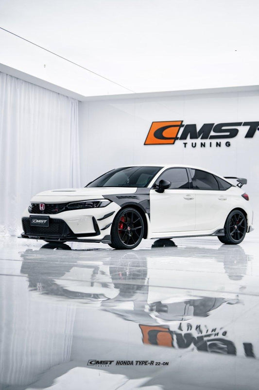 Honda Civic Type-R FL5 2023-ON with Aftermarket Parts - Pre-preg Carbon Fiber/FRP Front Bumper Canards from CMST Tuning