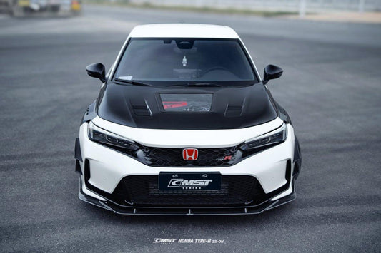 Honda Civic Type-R FL5 2023-ON with Aftermarket Parts - Pre-preg Carbon Fiber/FRP Front Bumper Canards from CMST Tuning