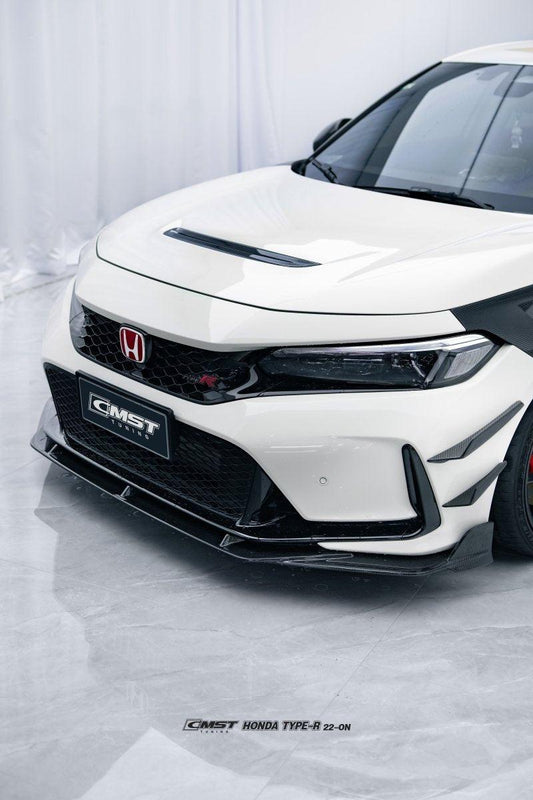 Honda Civic Type-R FL5 2023-ON with Aftermarket Parts - Pre-preg Carbon Fiber/FRP Front Bumper Canards from CMST Tuning