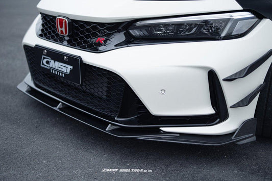 Honda Civic Type-R FL5 2023-ON with Aftermarket Parts - Pre-preg Carbon Fiber/FRP Front Bumper Canards from CMST Tuning