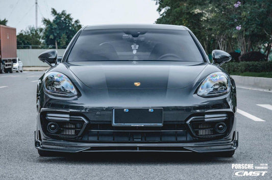 Porsche Panamera 971 971.2 RWD/Base/4/4S 2021-2023 with Aftermarket Parts - Pre-preg Carbon & FRP Front Lip from CMST Tuning