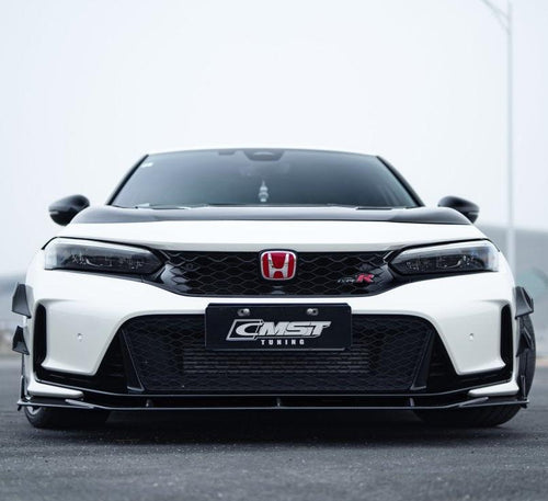 Honda Civic Type-R FL5 2023-ON with Aftermarket Parts - Pre-preg Carbon Fiber/FRP Front Lip Splitter from CMST Tuning