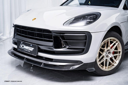 Porsche Macan 95B.3 Base/S/T/GTS/Turbo 2022-2025 with Aftermarket Parts - Front Lip Carbon Fiber / FRP from CMST Tuning