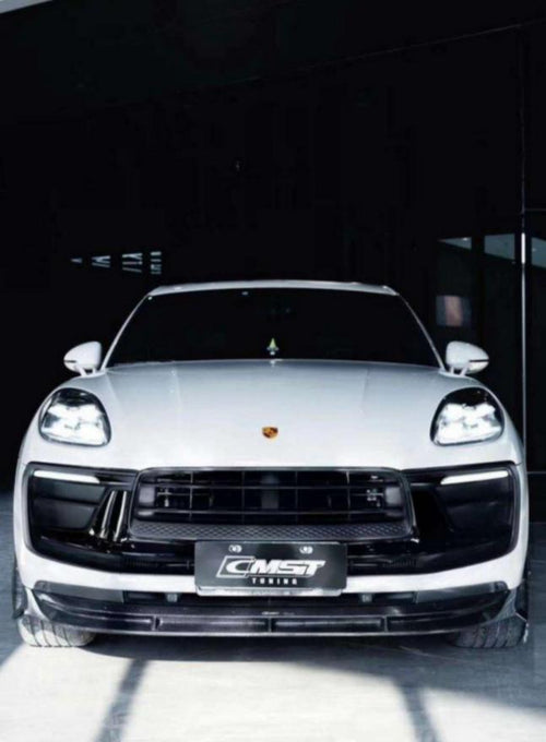 Porsche Macan 95B.3 Base/S/T/GTS/Turbo 2022-2025 with Aftermarket Parts - Carbon Fiber & FRP Front Lip from CMST Tuning