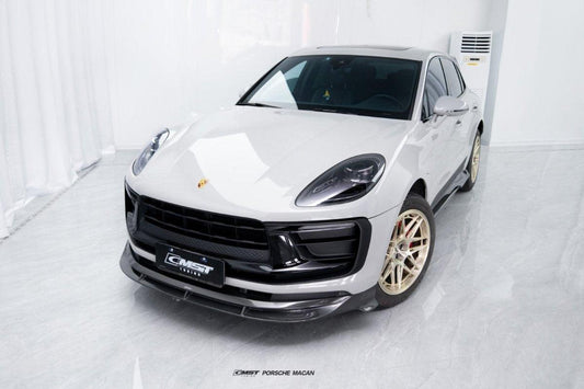 Porsche Macan 95B.3 Base/S/T/GTS/Turbo 2022-2025 with Aftermarket Parts - Front Lip Carbon Fiber / FRP from CMST Tuning