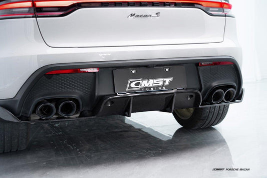 Porsche Macan 95B.3 Base/S/T 2022-2025 with Aftermarket Parts - Carbon Fiber & FRP Rear Diffuser from CMST Tuning