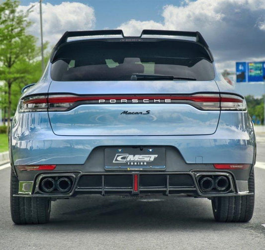 Porsche Macan 95B.1 Base/S/GTS/Sport Edition/Turbo 2015 2016 2017 2018 & Macan 95B.2 Base/S/GTS/Turbo 2019 2020 2021 with Aftermarket Parts - Rear Diffuser Carbon Fiber / FRP from CMST Tuning