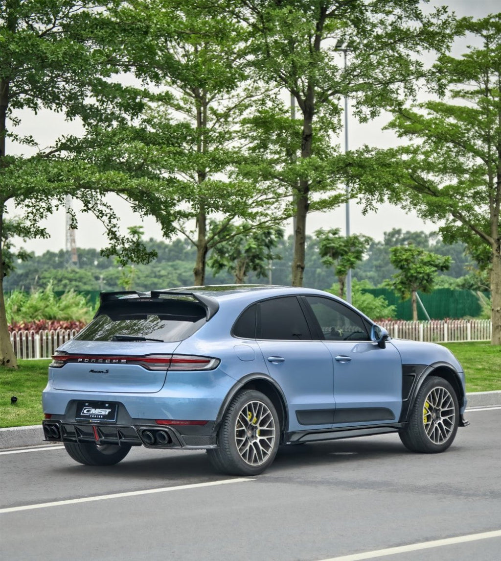 Porsche Macan (2019-2023) Rear Bumper Forged Carbon Fiber Diffuser with  integrated Brake Light