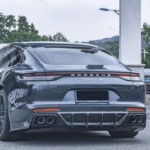 Porsche Panamera 971 971.1 RWD/Base/4/4S/GTS/Turbo/Turbo S 2017-2020 & Panamera 971 971.2 RWD/Base/4/4S/GTS/Turbo/Turbo S 2021-2023 with Aftermarket Parts - V2 Style Pre-preg Carbon & FRP Rear Diffuser from CMST Tuning