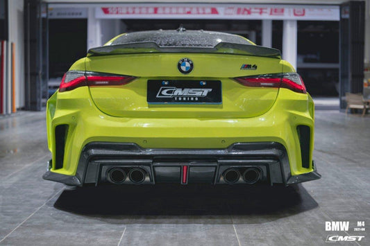 BMW M4 / M4C / M4CS G82 G83 2021-ON with Aftermarket Parts - Carbon Fiber & FRP Rear Bumper & Diffuser from CMST Tuning