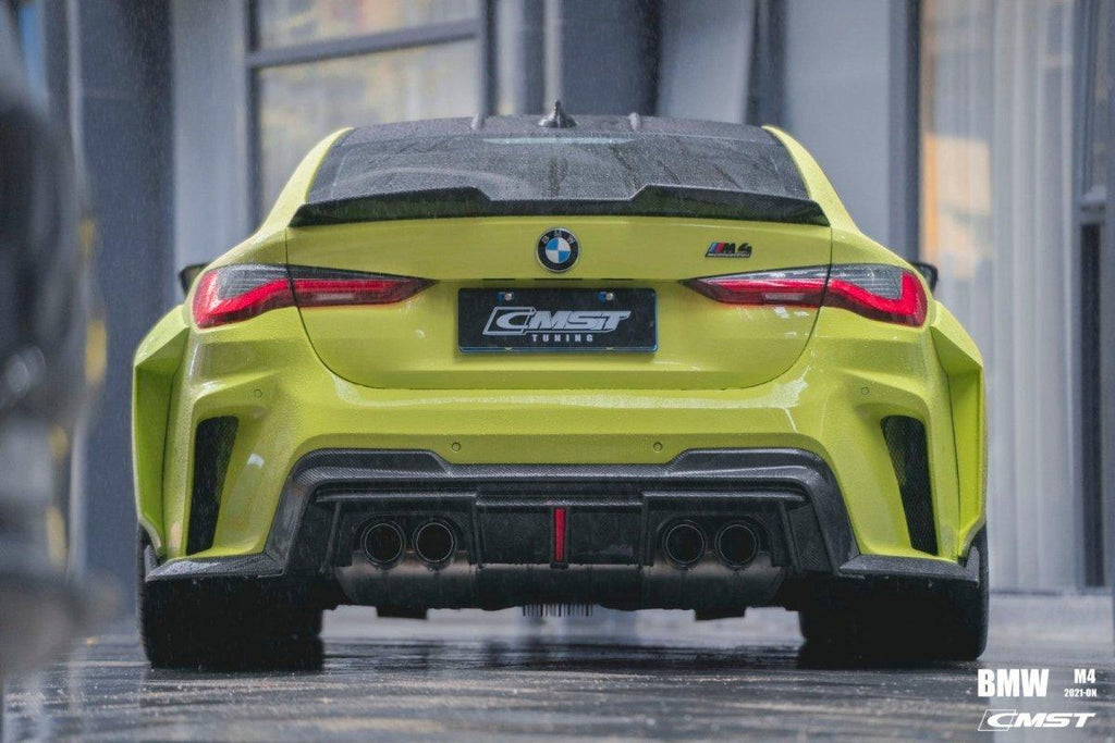 BMW M4 / M4C / M4CS G82 G83 2021-ON with Aftermarket Parts - Carbon Fiber & FRP Rear Bumper & Diffuser from CMST Tuning