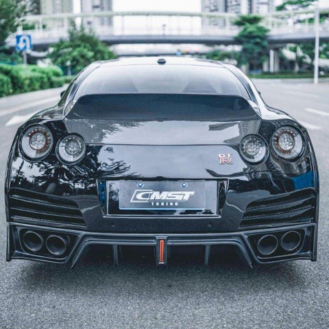 Nissan GTR Nismo T-Spec Black Edition Track Eidtion Premium Pure 2008-2023 with Aftermarket Parts - Stage 2 Style Rear Bumper & Diffuser Carbon Fiber / FRP from CMST Tuning