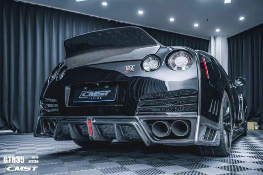 Nissan GTR Nismo T-Spec Black Edition Track Eidtion Premium Pure 2008-2023 with Aftermarket Parts - Stage 2 Style Rear Bumper &amp; Diffuser Carbon Fiber / FRP&nbsp;from CMST Tuning